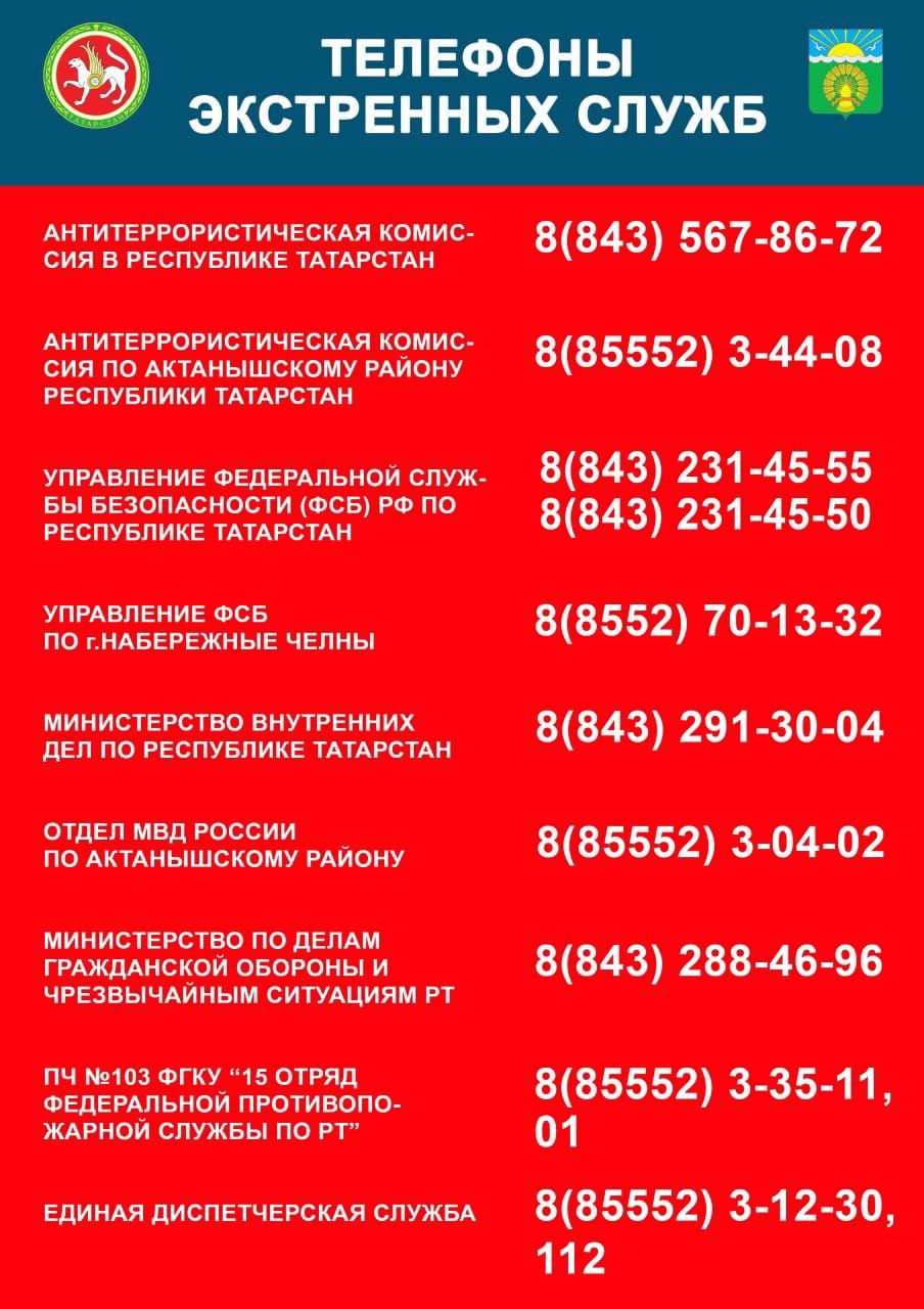 Иң кирәкле телефон номерлары!