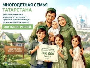 Татарстанда күп балалы гаиләләр җир участогы урынына 200 мең сум акча ала ала