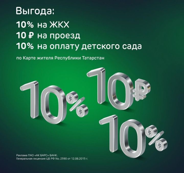 Успейте принять участие в акции «Выгода в ваших руках» по Карте жителя РТ от Ак Барс